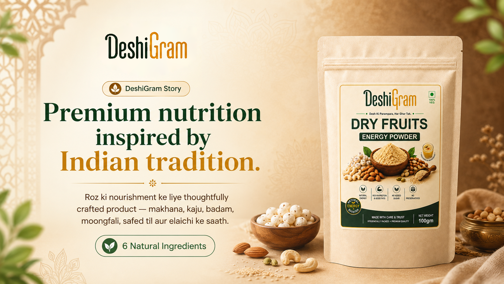 DeshiGram Dry Fruits Energy Powder brand showcase